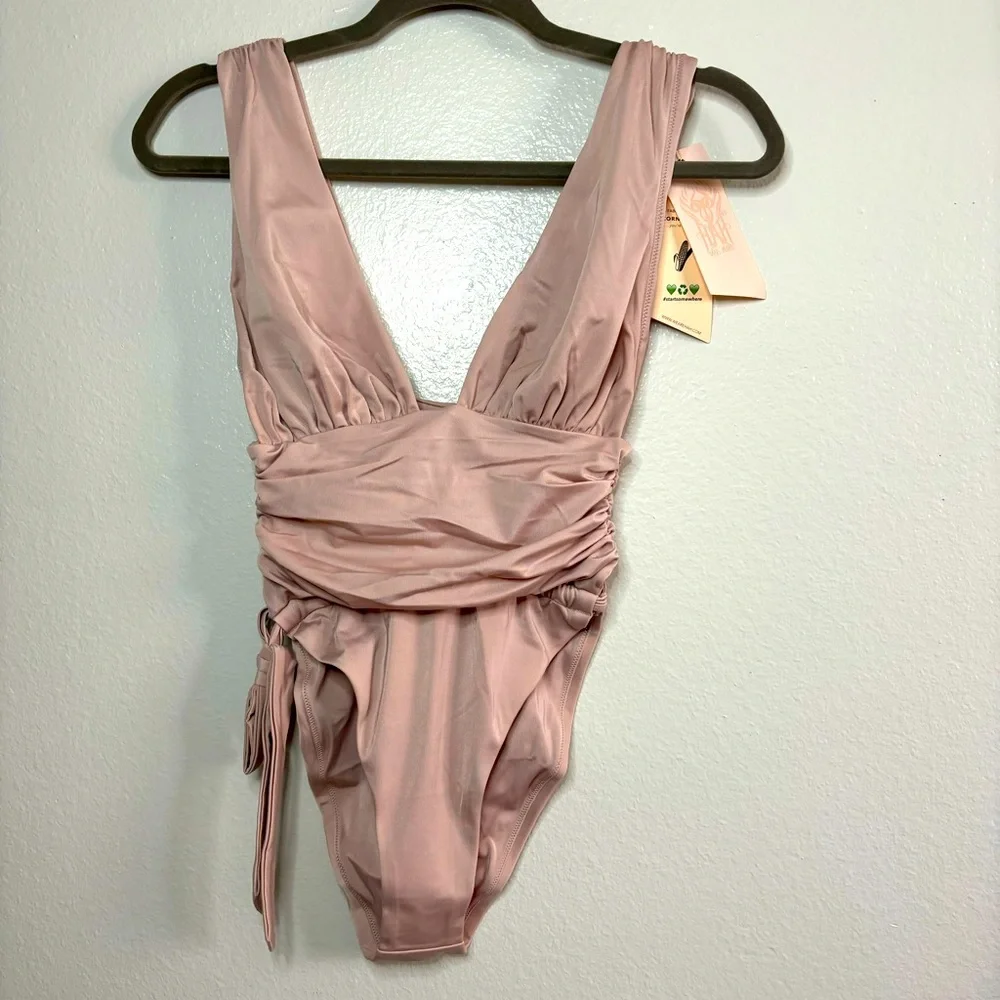 Free People x We Are HAH Cut To The Chase One Piece Bodysuit or Swimsuit LILAC - Picture 2 of 10